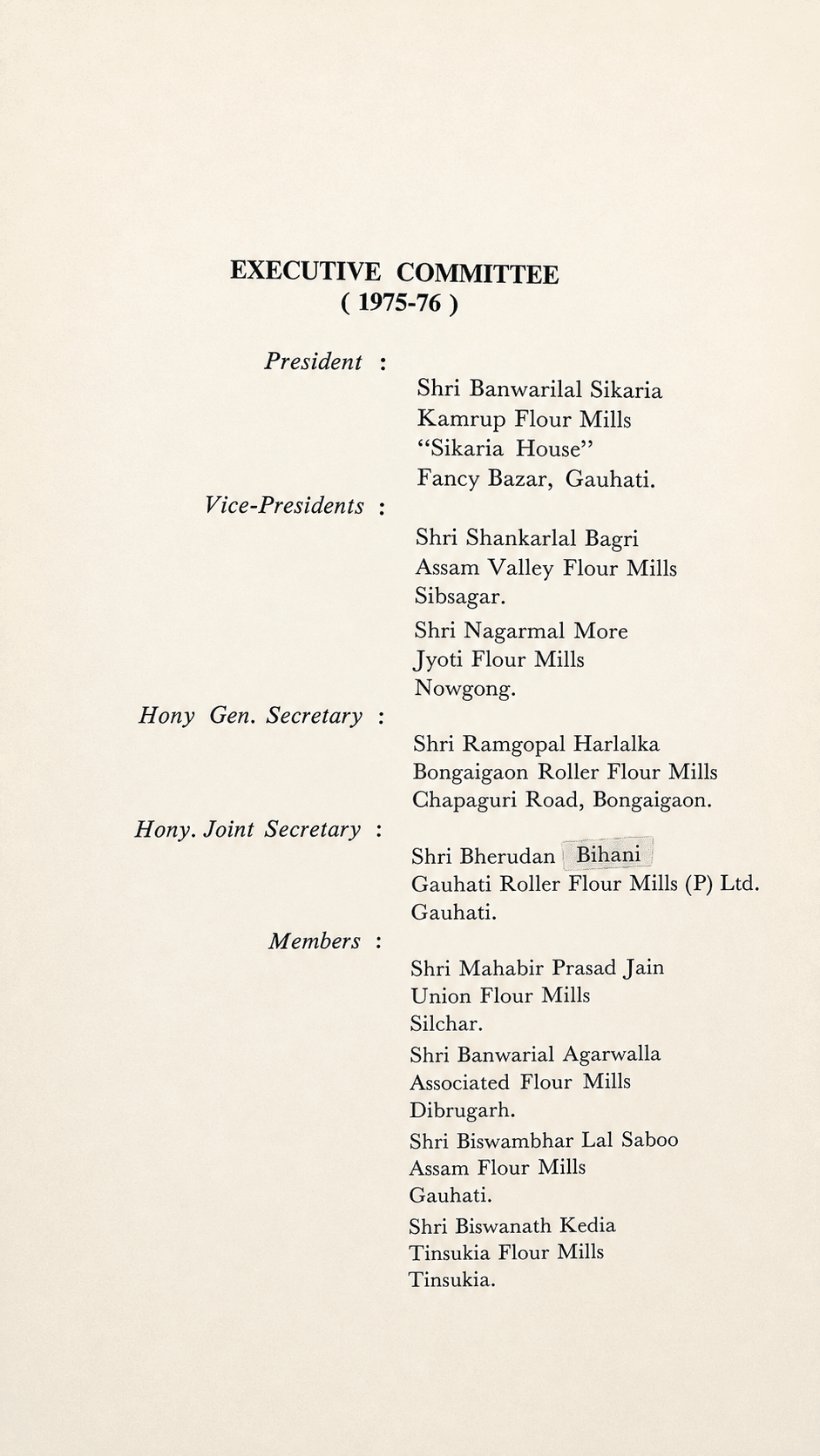 Digitally restored presentation of ARFMA's 1975–76 Executive Committee record